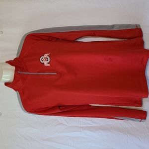 Ohio State Buckeyes Red Half Zip Jacket, Large, Excellent Condition
